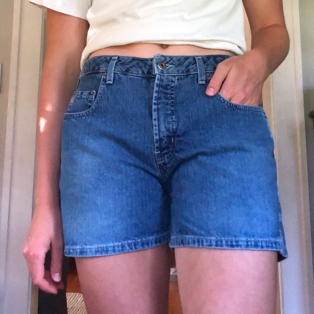 Vintage Silver jeans Bermuda shorts women high waist Y2K
